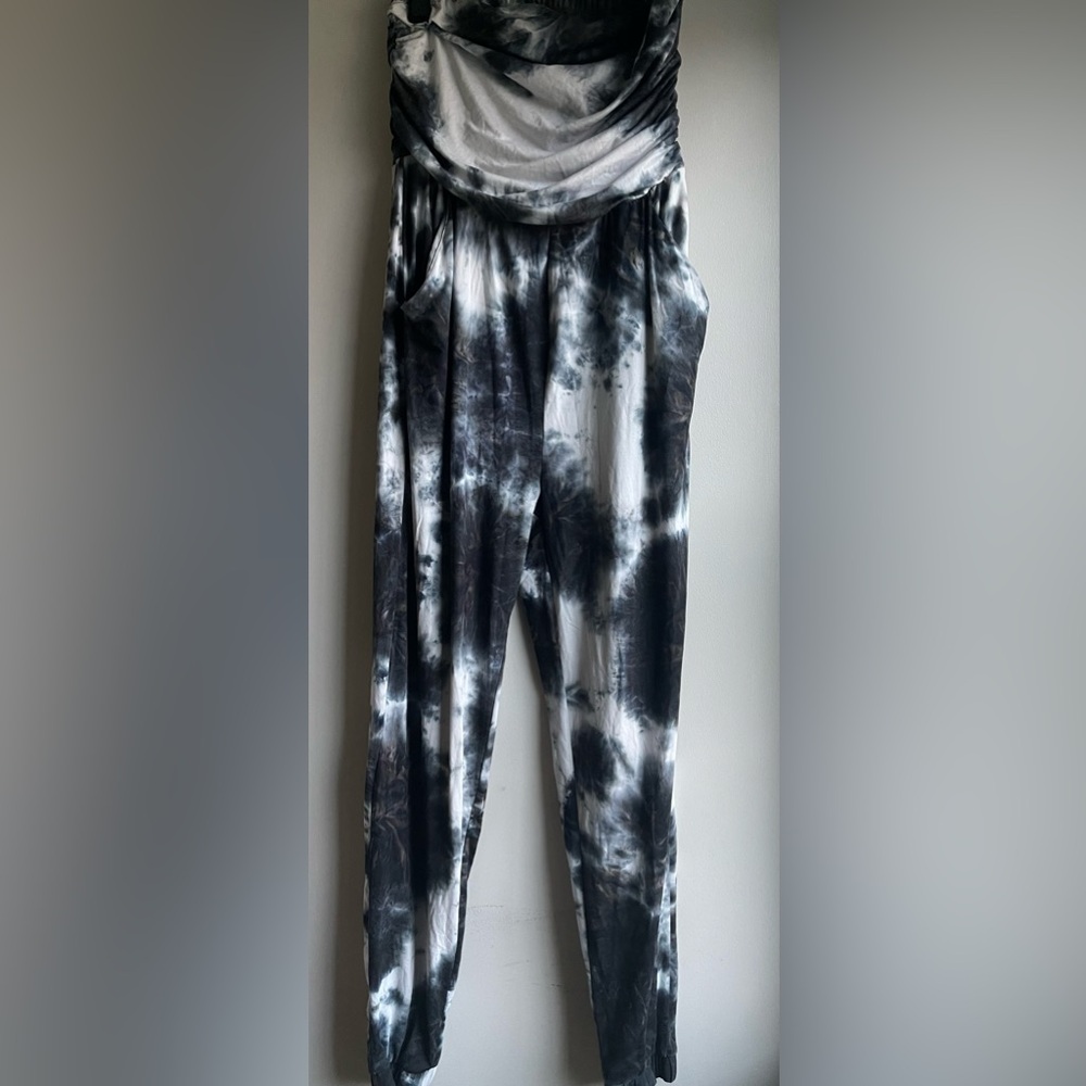 Black and White Tye Dye Jumpsuit